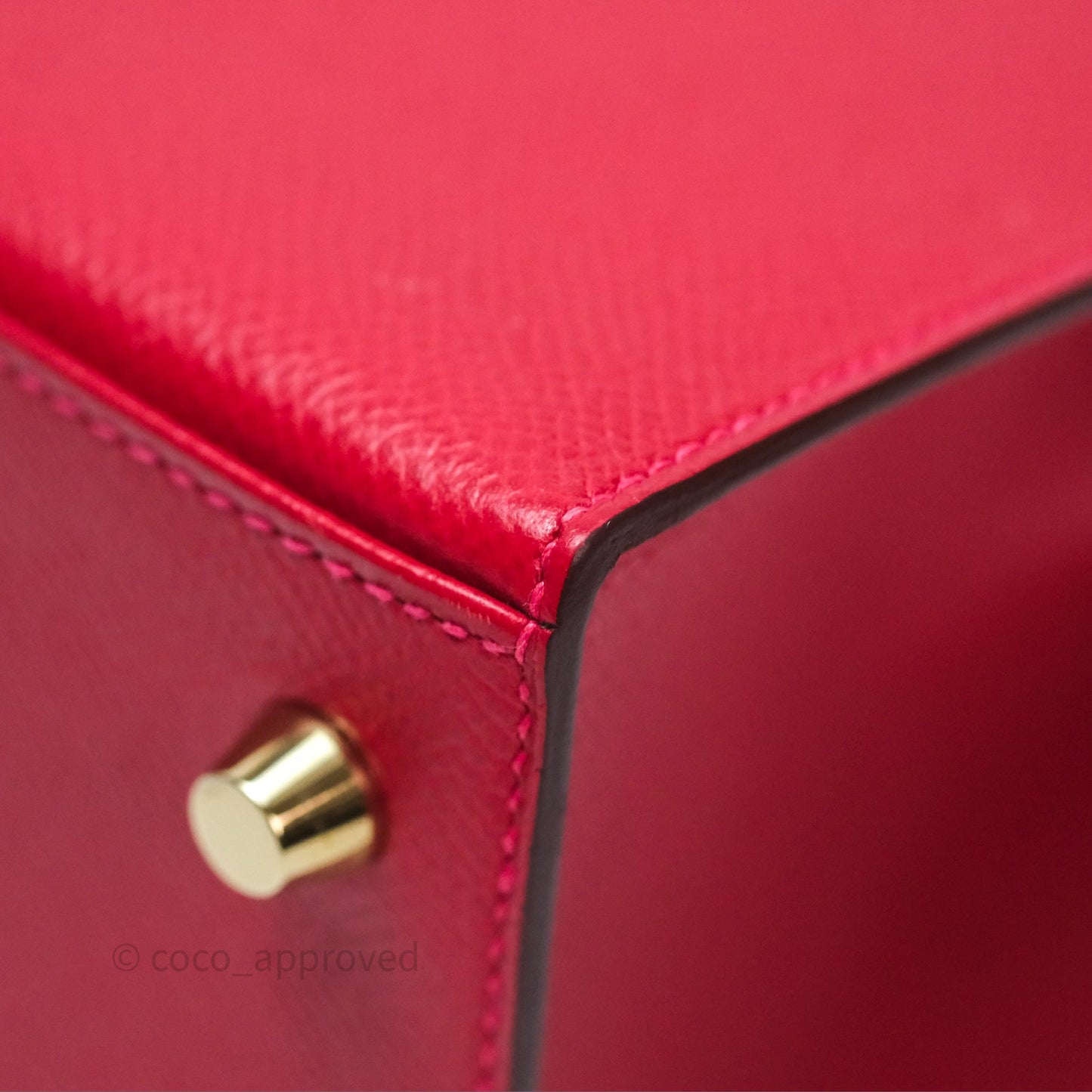 Hermès Sellier Kelly 25 Rouge Casaque Q5 Epsom Gold Hardware