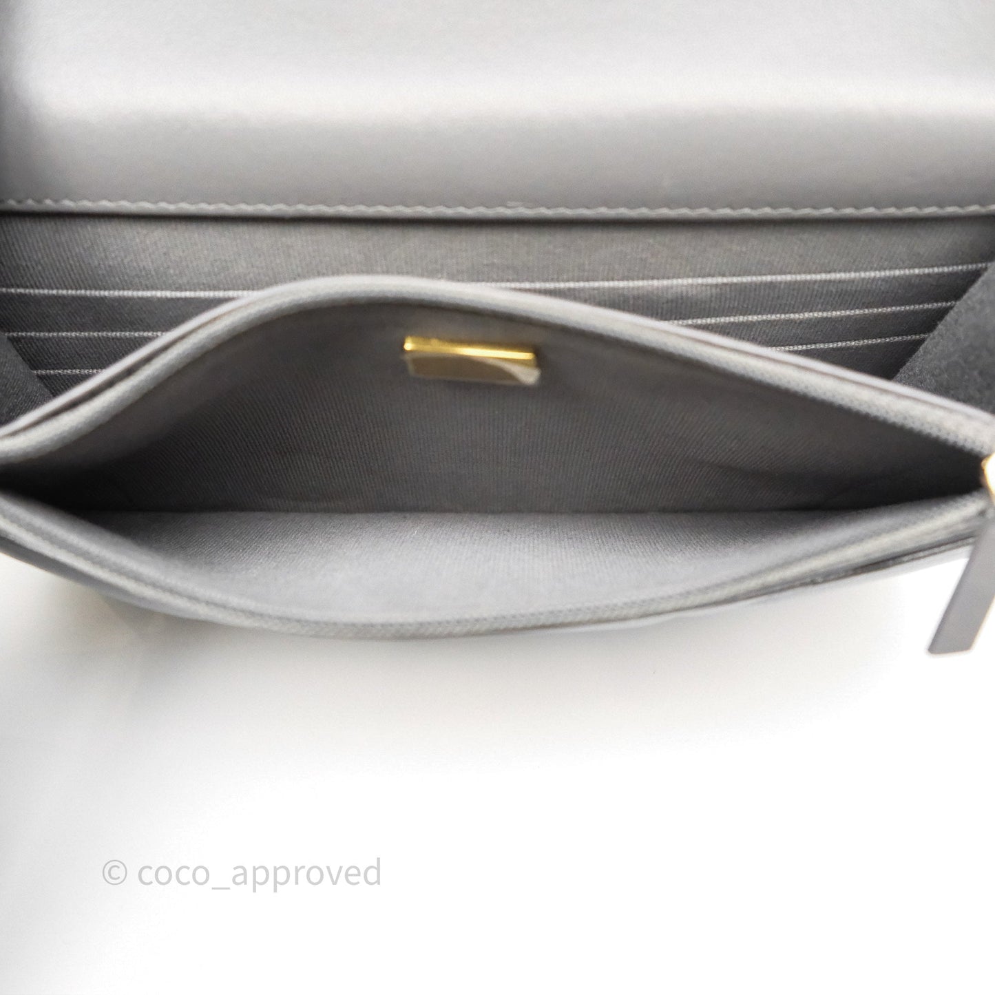 Chanel 19 Wallet on Chain WOC Grey Lambskin Mixed Hardware