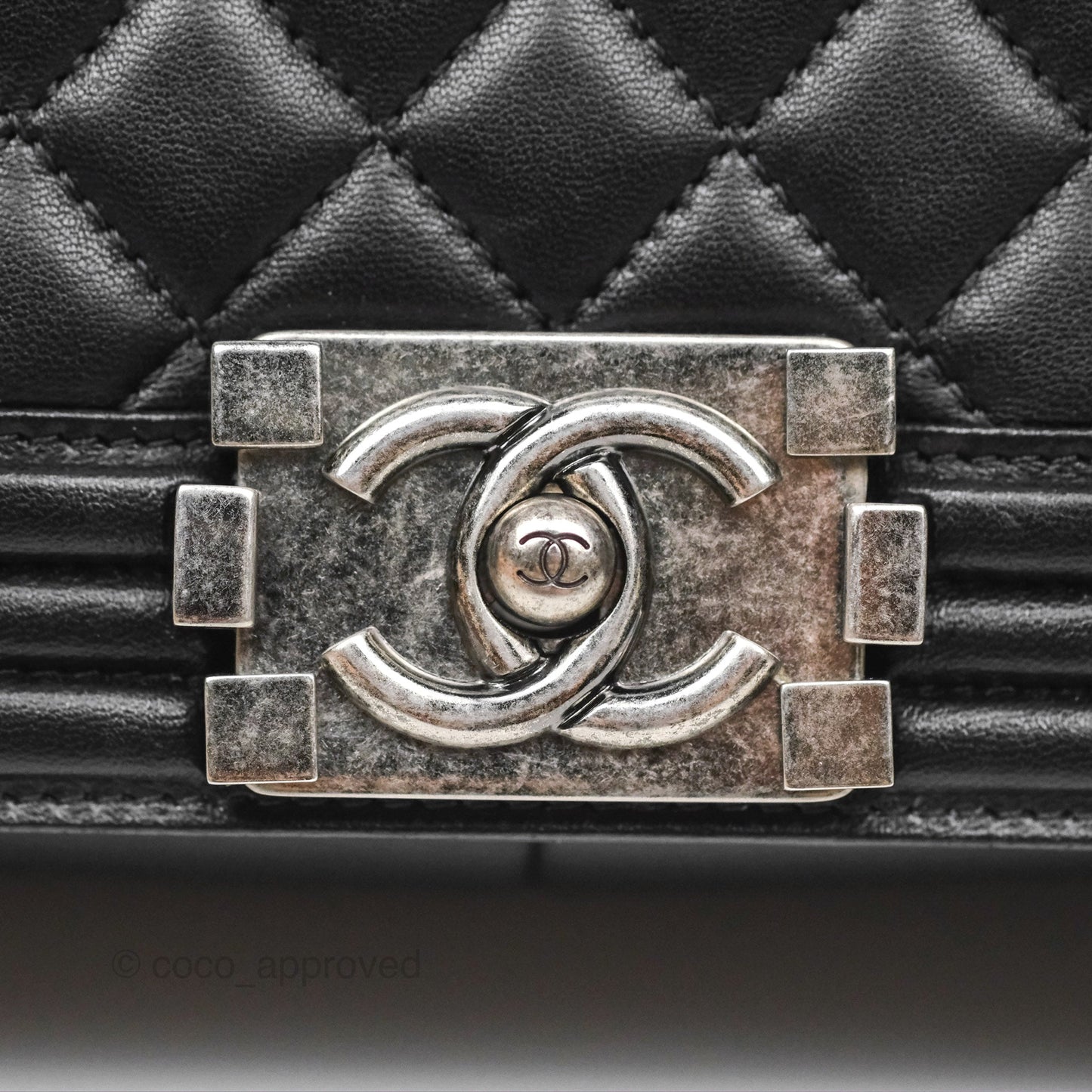 Chanel Quilted New Medium Boy Black Lambskin Ruthenium Hardware
