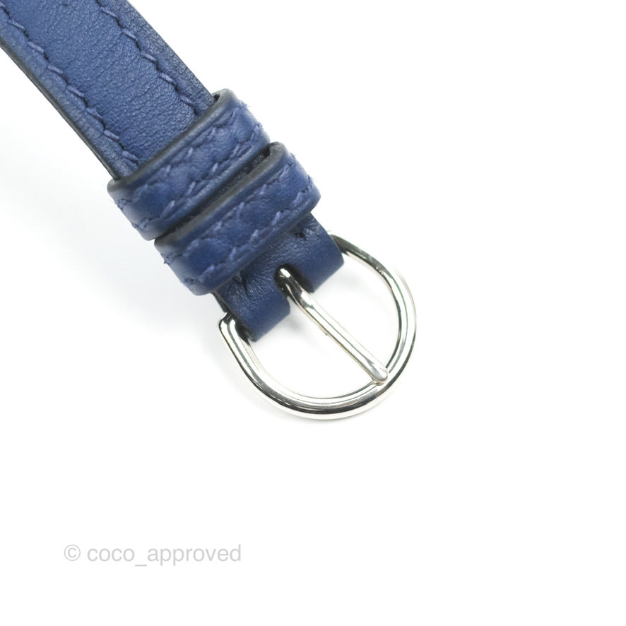 Hermès 24/24 21 Mini Bleu Saphir Evercolor/Swift Palladium Hardware