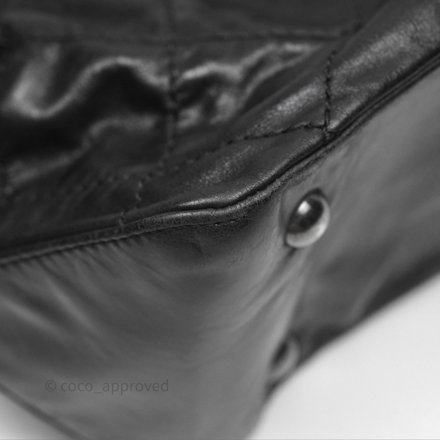 Chanel Quilted Coco Supple Hobo Black Aged Calfskin Ruthenium Hardware