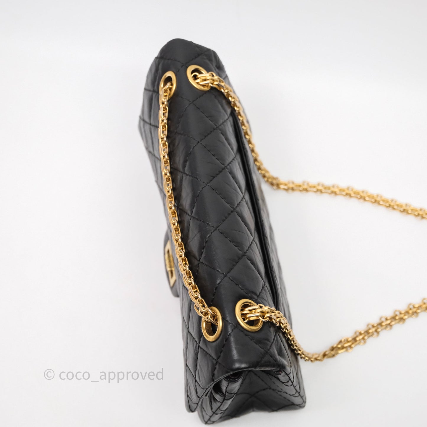 Chanel Reissue 225 Flap Black Aged Calfskin Gold Hardware