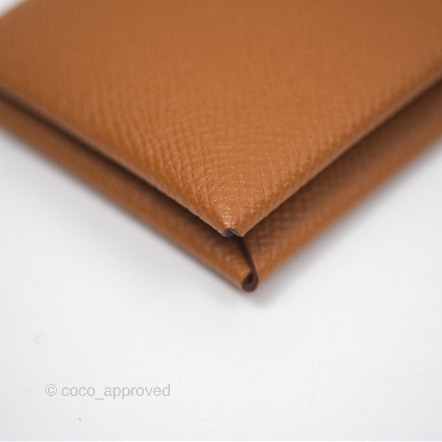 Hermès Calvi Card Holder 37 Gold Epsom Palladium Hardware