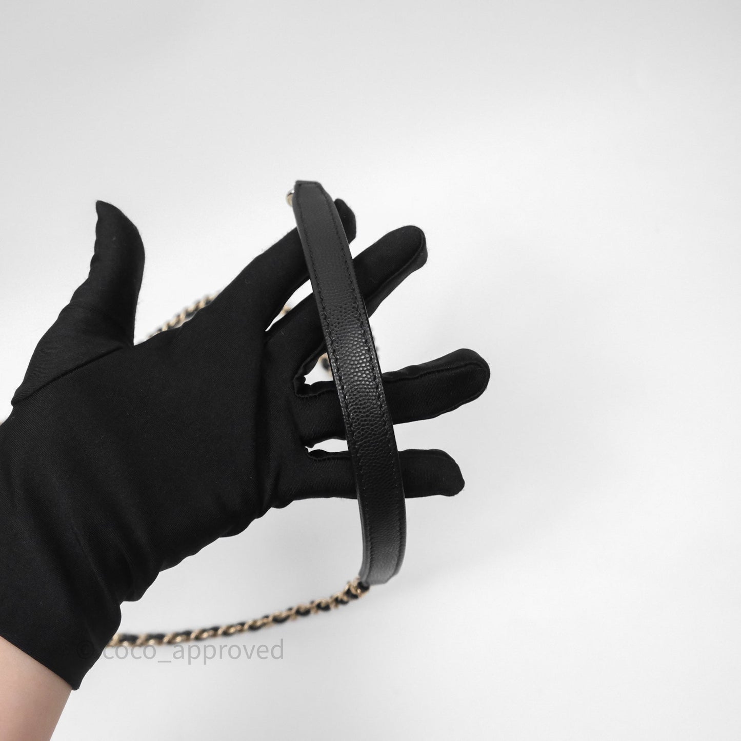 Chanel Mini Coco Handle Quilted Black Caviar Gold Hardware