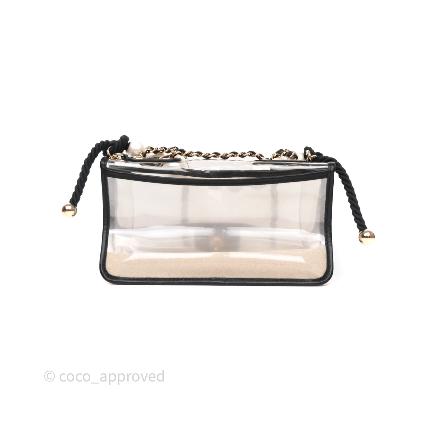 Chanel Medium Sand By The Sea PVC Flap Black Lambskin Gold Hardware