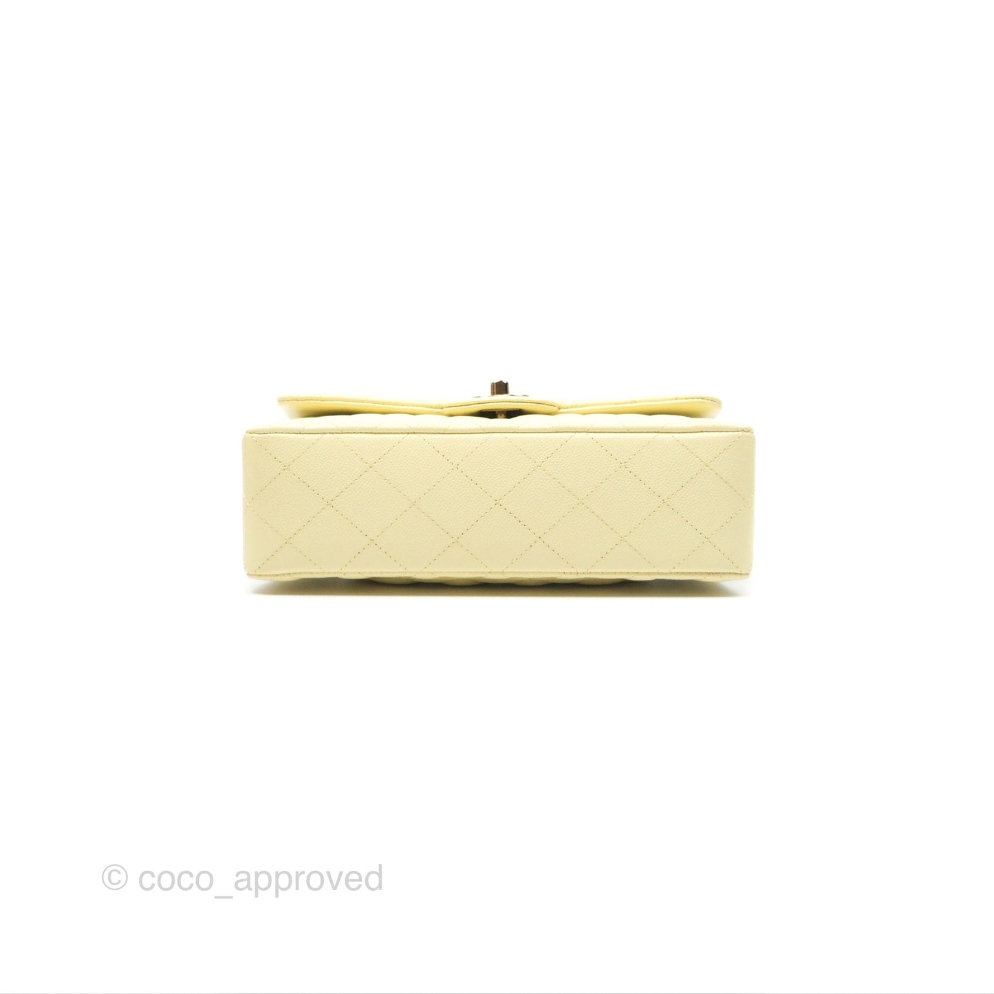 Chanel Small Classic Flap Quilted Yellow Caviar Gold Hardware