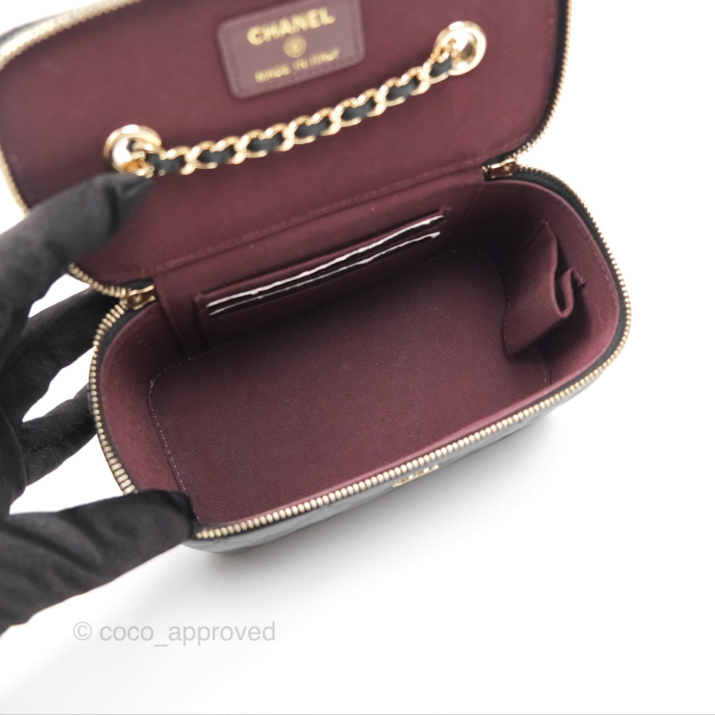 Chanel Vanity Rectangular Black Lambskin Gold Hardware
