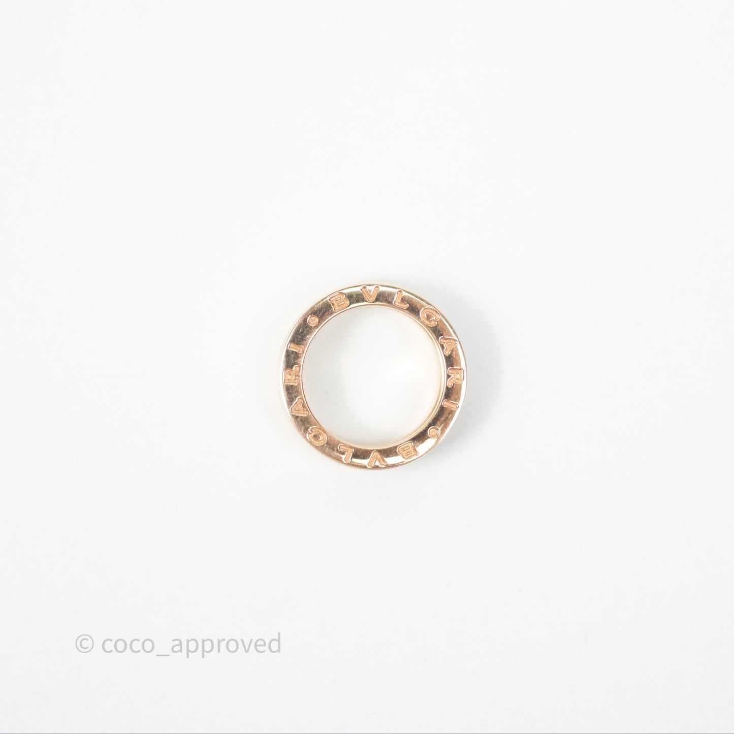 Bvlgari B.Zero1 Two-Band Ring White Ceramic Spiral 18K Rose Gold Size 49