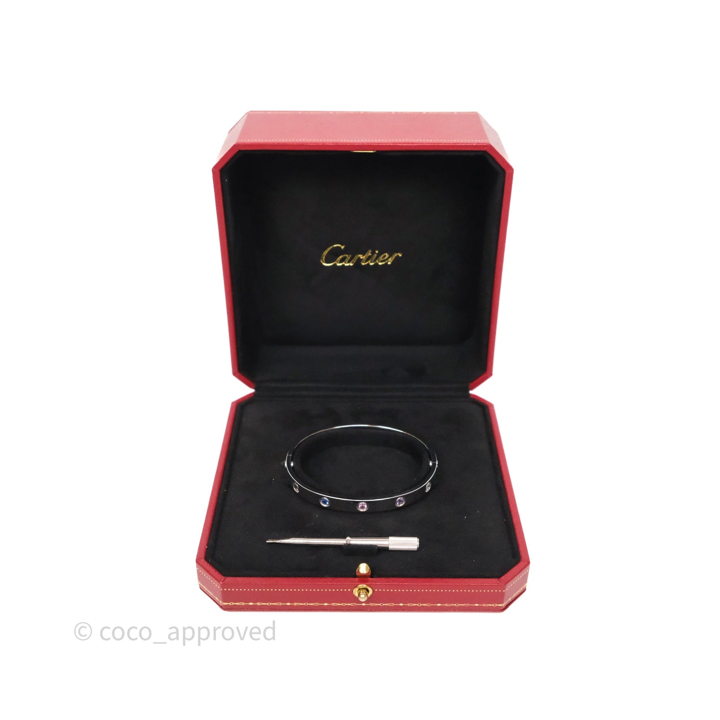 Cartier Rainbow Multistone White Gold Love Bracelet