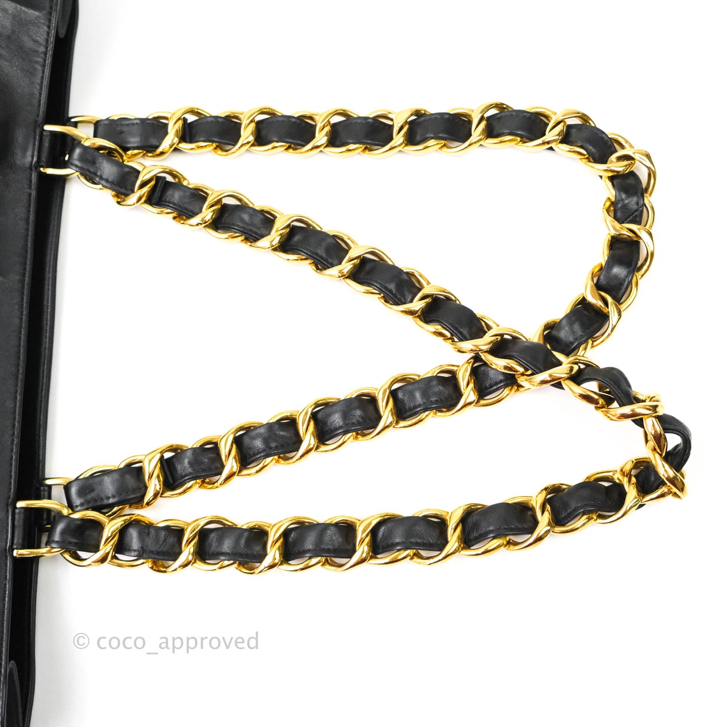 Chanel Vintage CC Chunky Chain Calfskin XL Tote 24K Gold Hardware