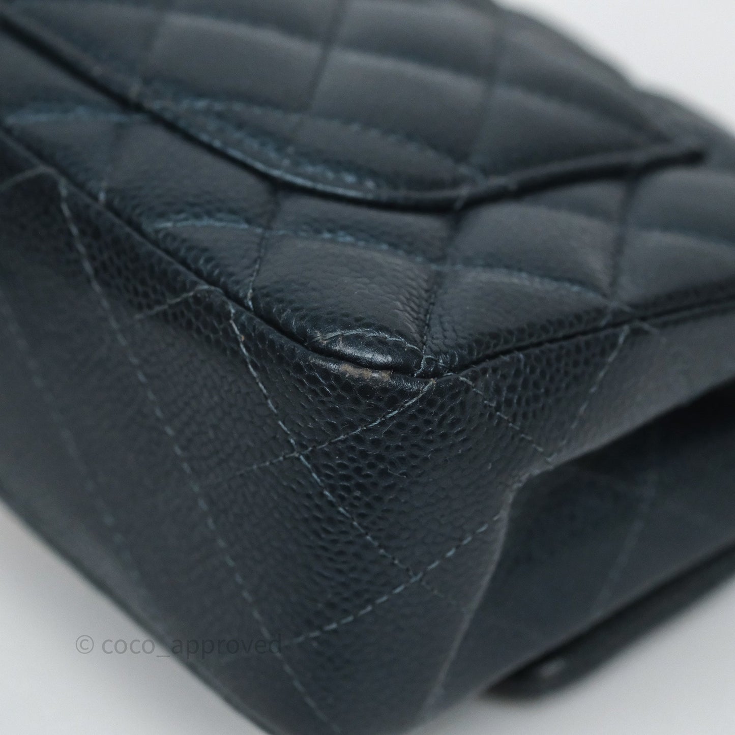 Chanel Mini Rectangular Quilted Iridescent Teal Caviar Gold Hardware