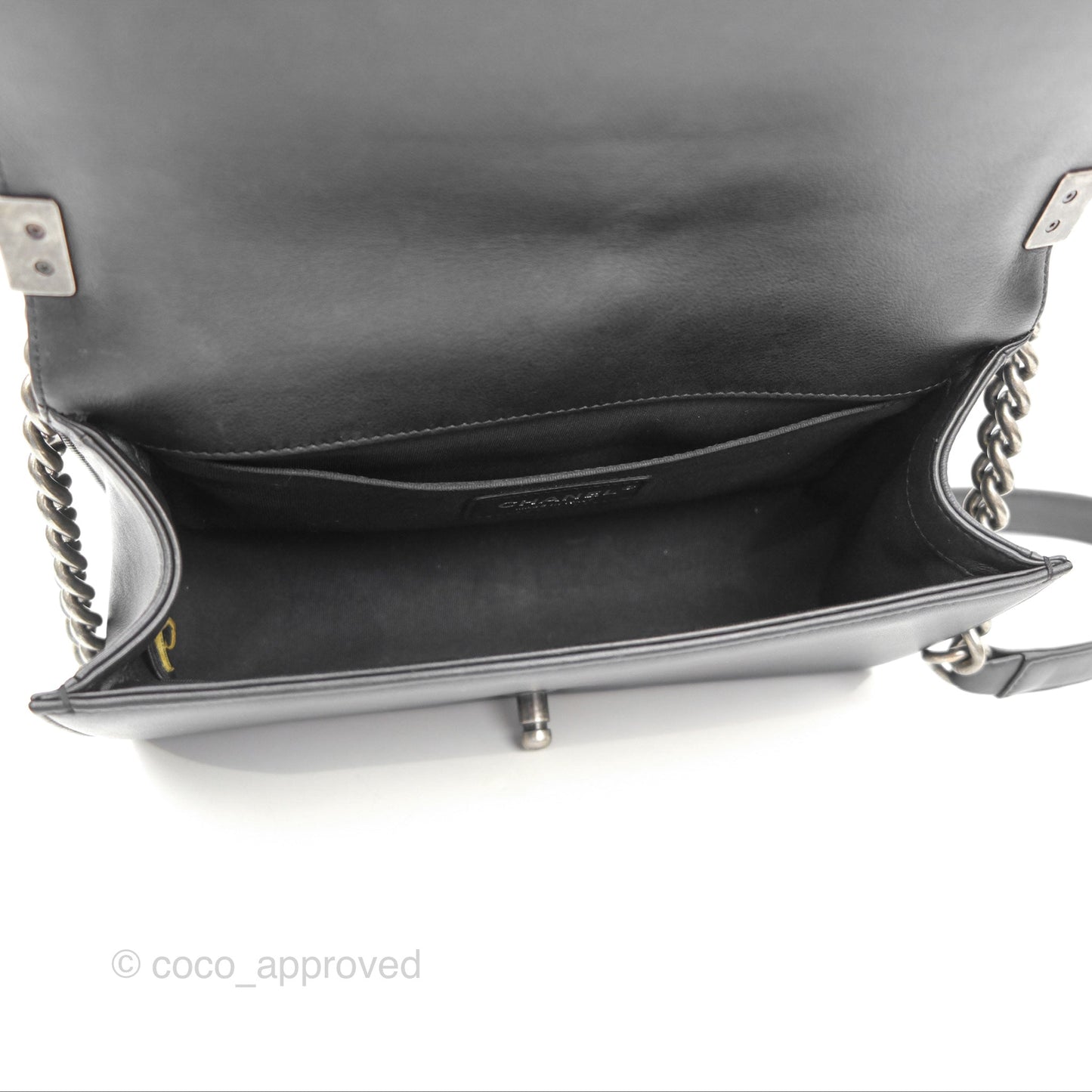 Chanel Quilted Medium Boy Black Calfskin Ruthenium Hardware
