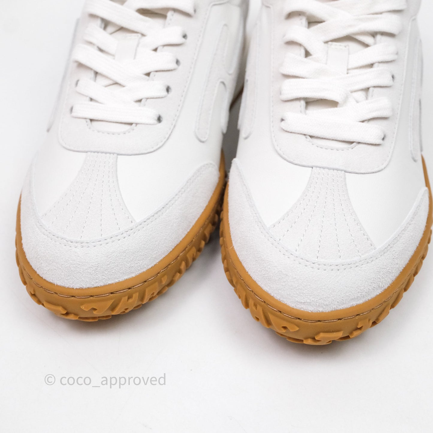 Hermès Sneaker Femme Jet Nappa/ Chevre Velours Blanc Size 37