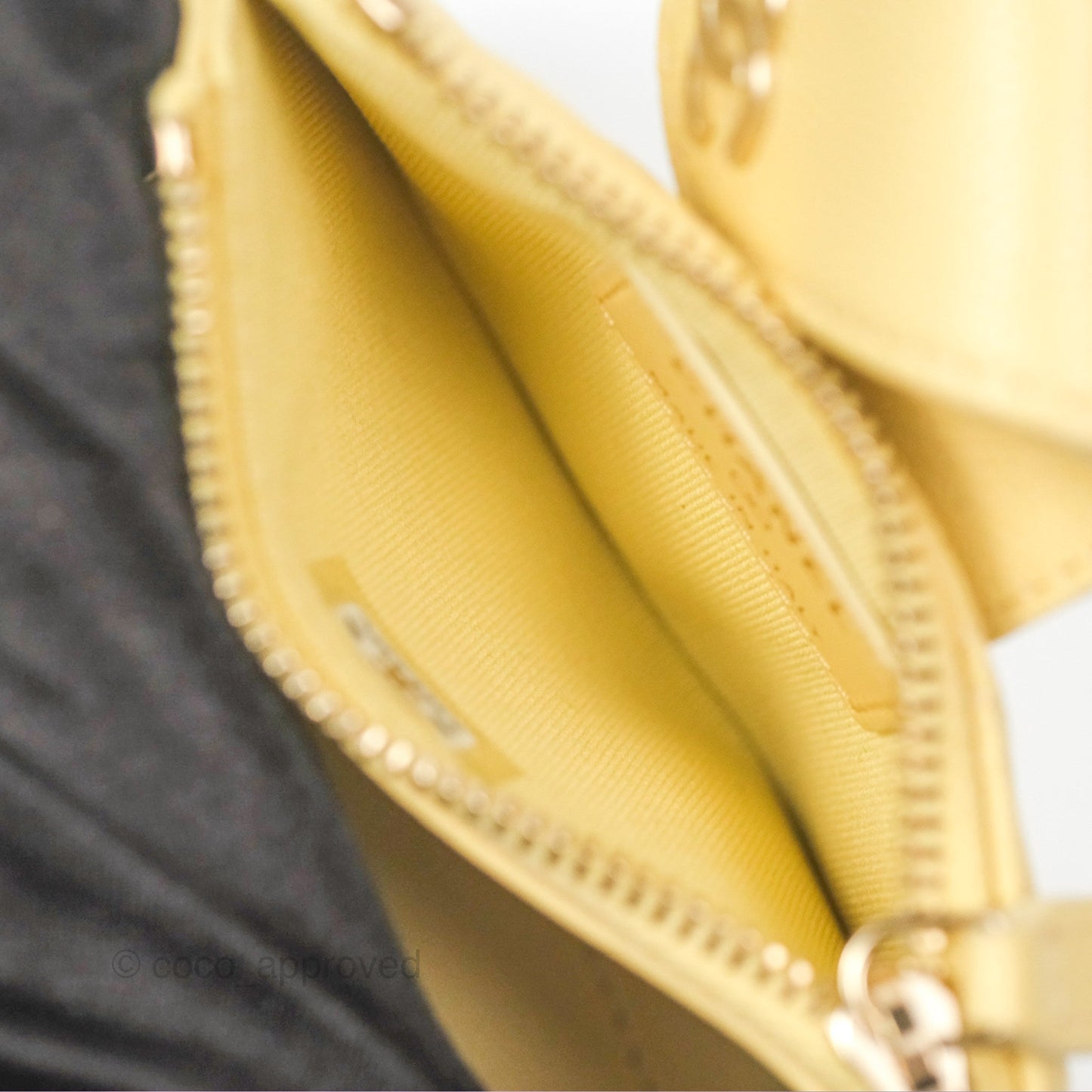 Chanel Classic Double Zip Card Case Yellow Caviar Gold Hardware