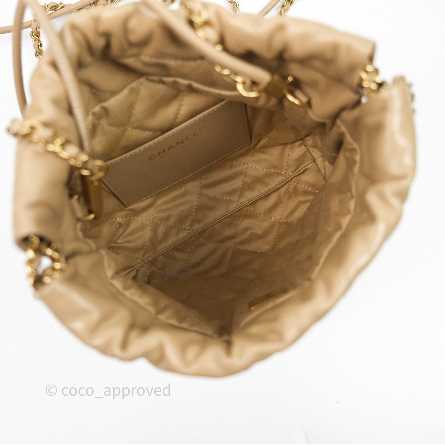 Chanel 22 Mini Bag Beige Shiny Crumpled Calfskin