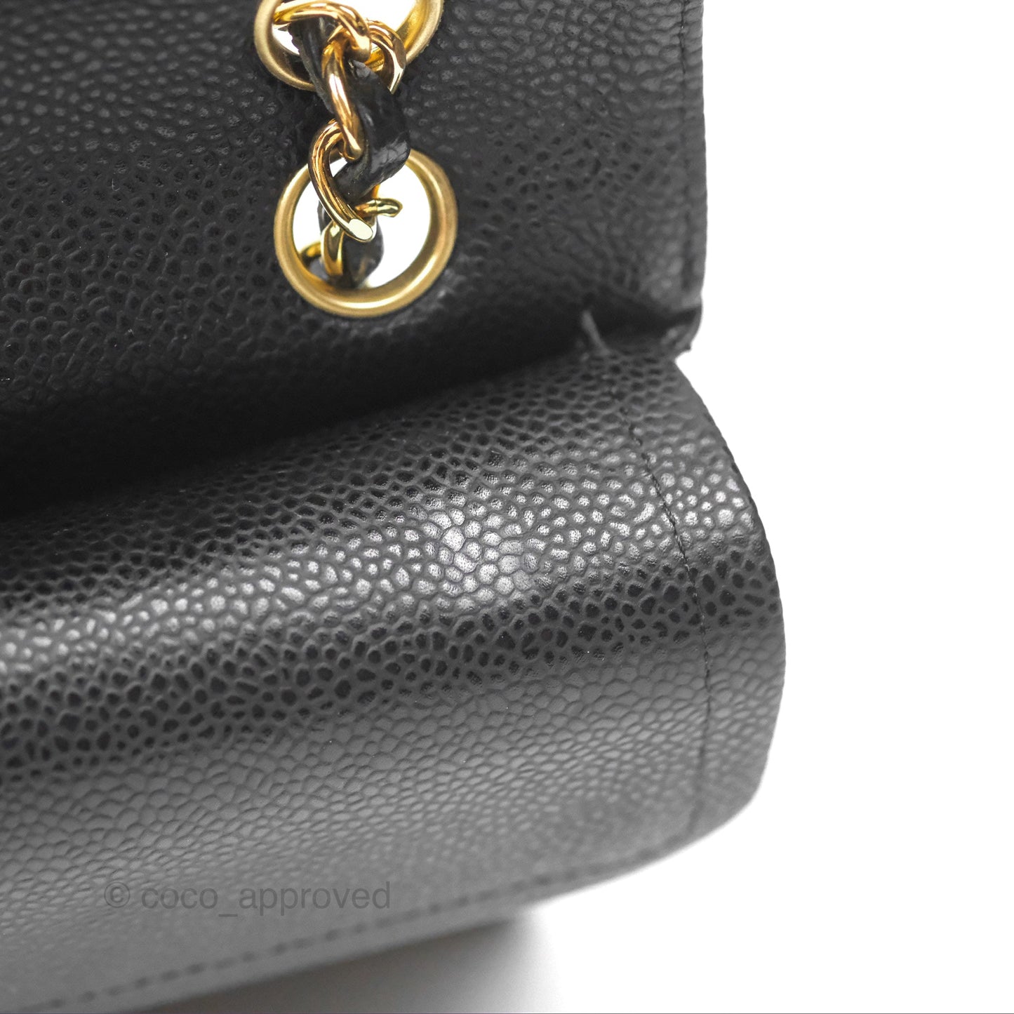 Chanel Small Quilted Classic Flap Black Caviar 24K Gold Hardware