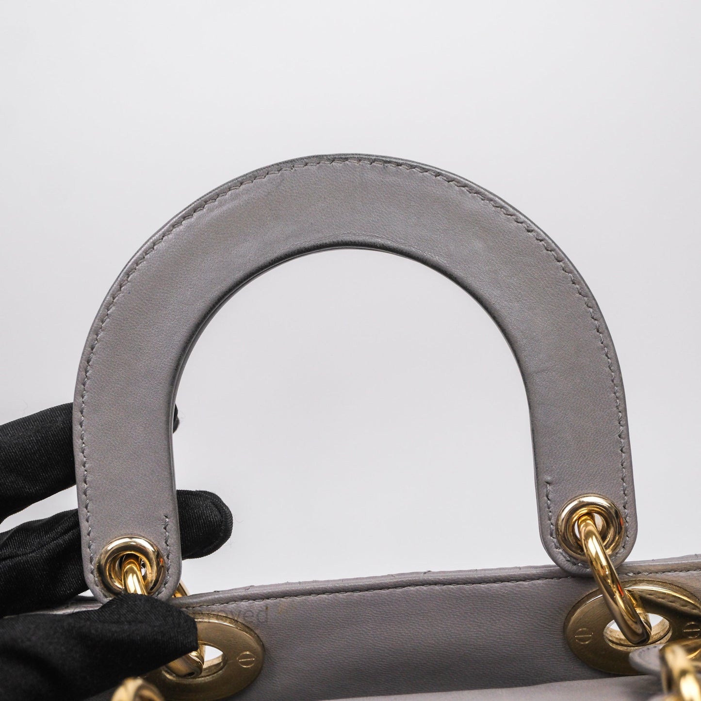 Christian Dior Small Lady Dior My ABCDior Bag Stone Gray Cannage Lambskin