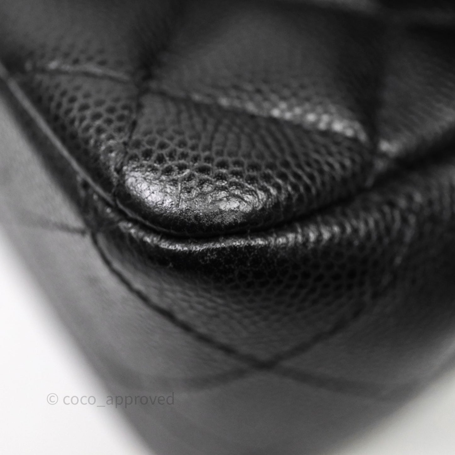 Chanel Mini Square Quilted Black Caviar Silver Hardware
