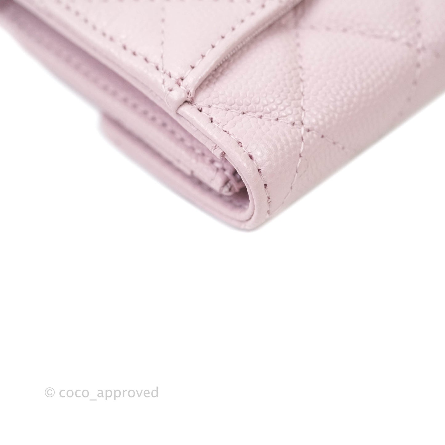 Chanel Caviar Quilted Flap Card Holder Lilac Rose Clair Gold Hardware 21S