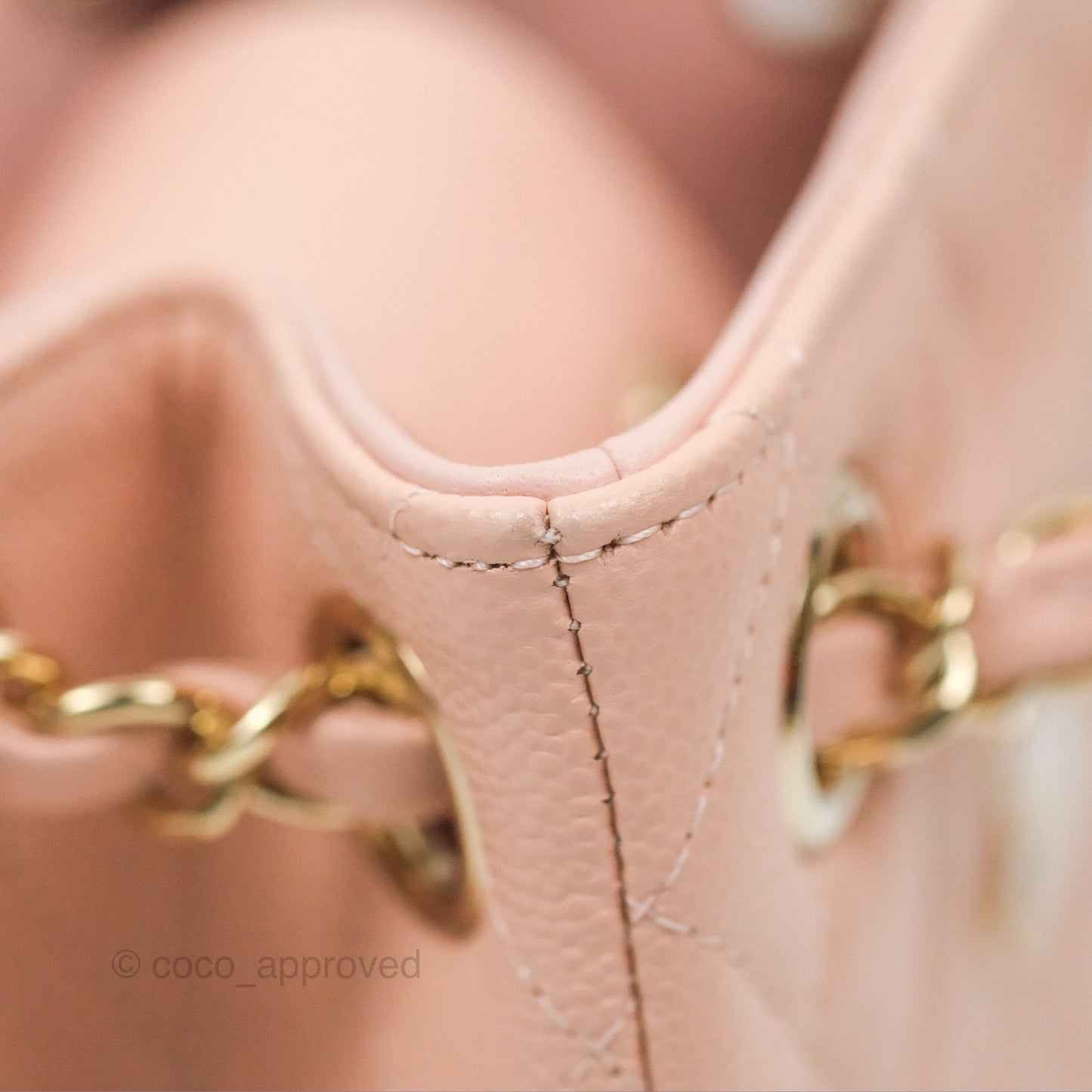 Chanel Mini Bucket Tote Pink Caviar Gold Hardware 22S