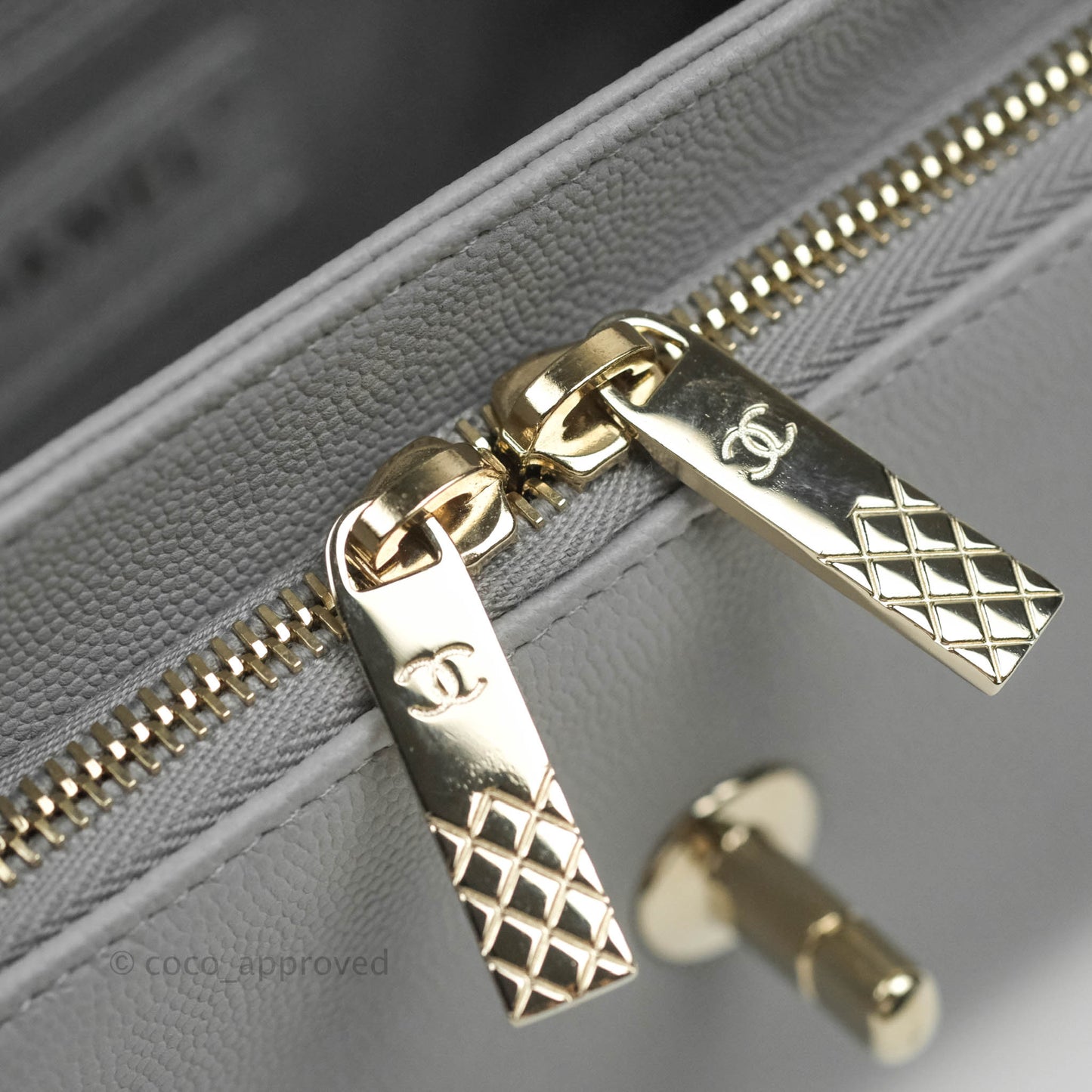 Chanel Quilted Small Business Affinity Flap Grey Caviar Gold Hardware