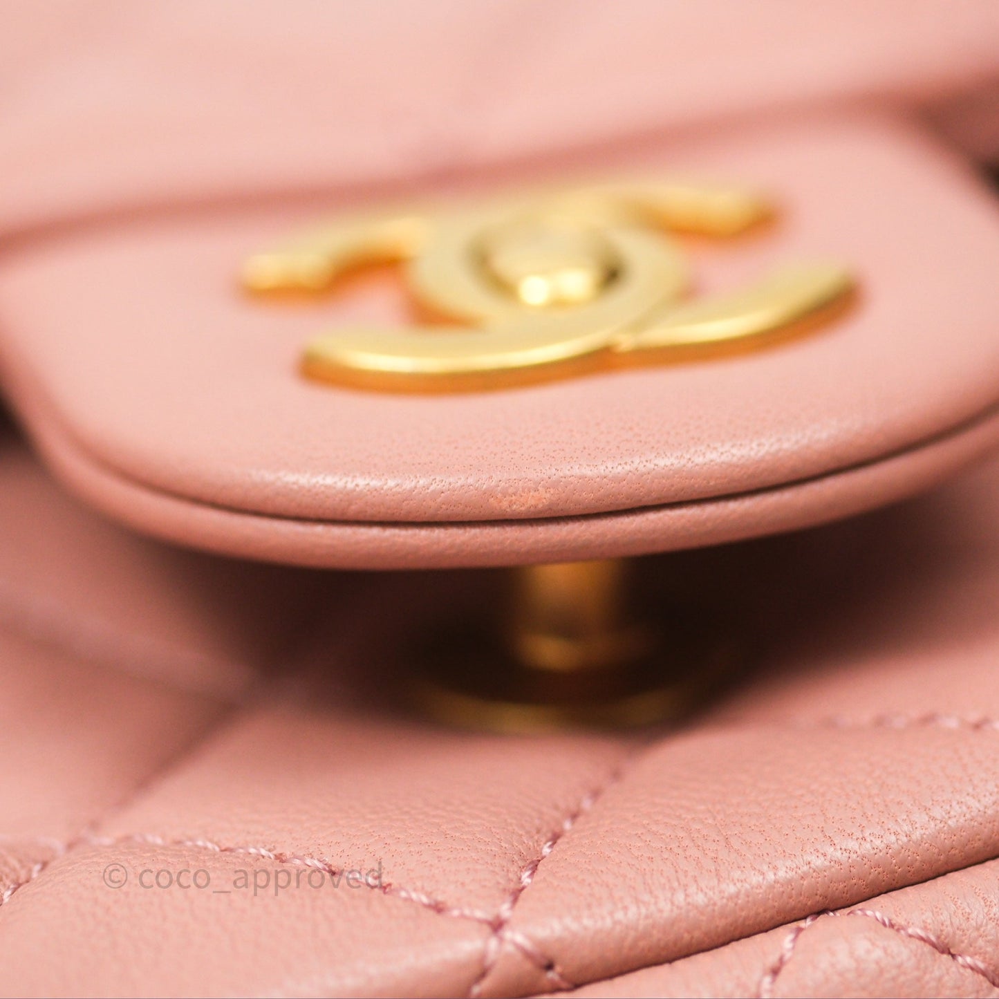 Chanel Mini Rectangular Pearl Crush Dusty Pink Lambskin Aged Gold Hardware