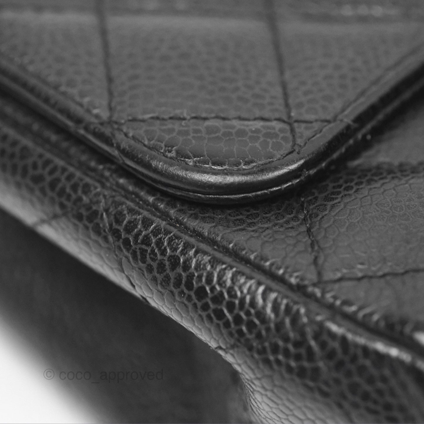 Chanel Vintage Mini Square Quilted Black Caviar Gold Hardware
