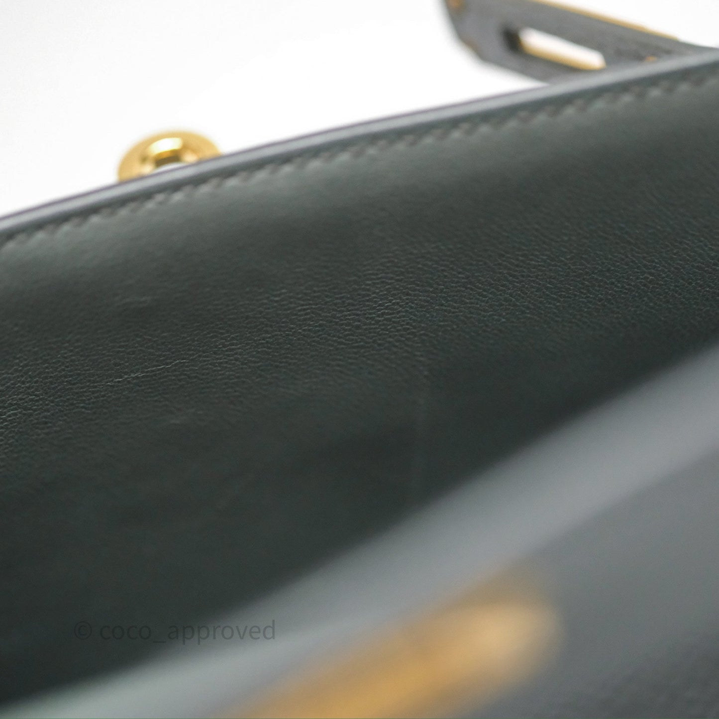 Hermès Mini Kelly II Vert Amande 63 Epsom Gold Hardware