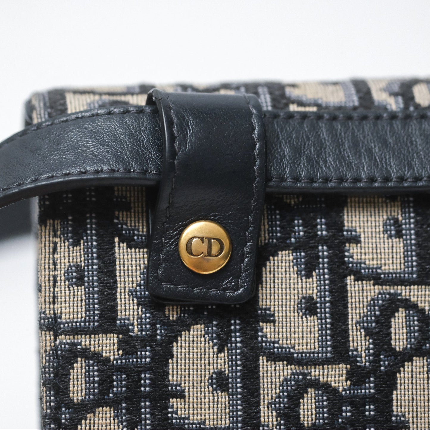 Christian Dior Blue Dior Oblique Jacquard Saddle Belt Pouch