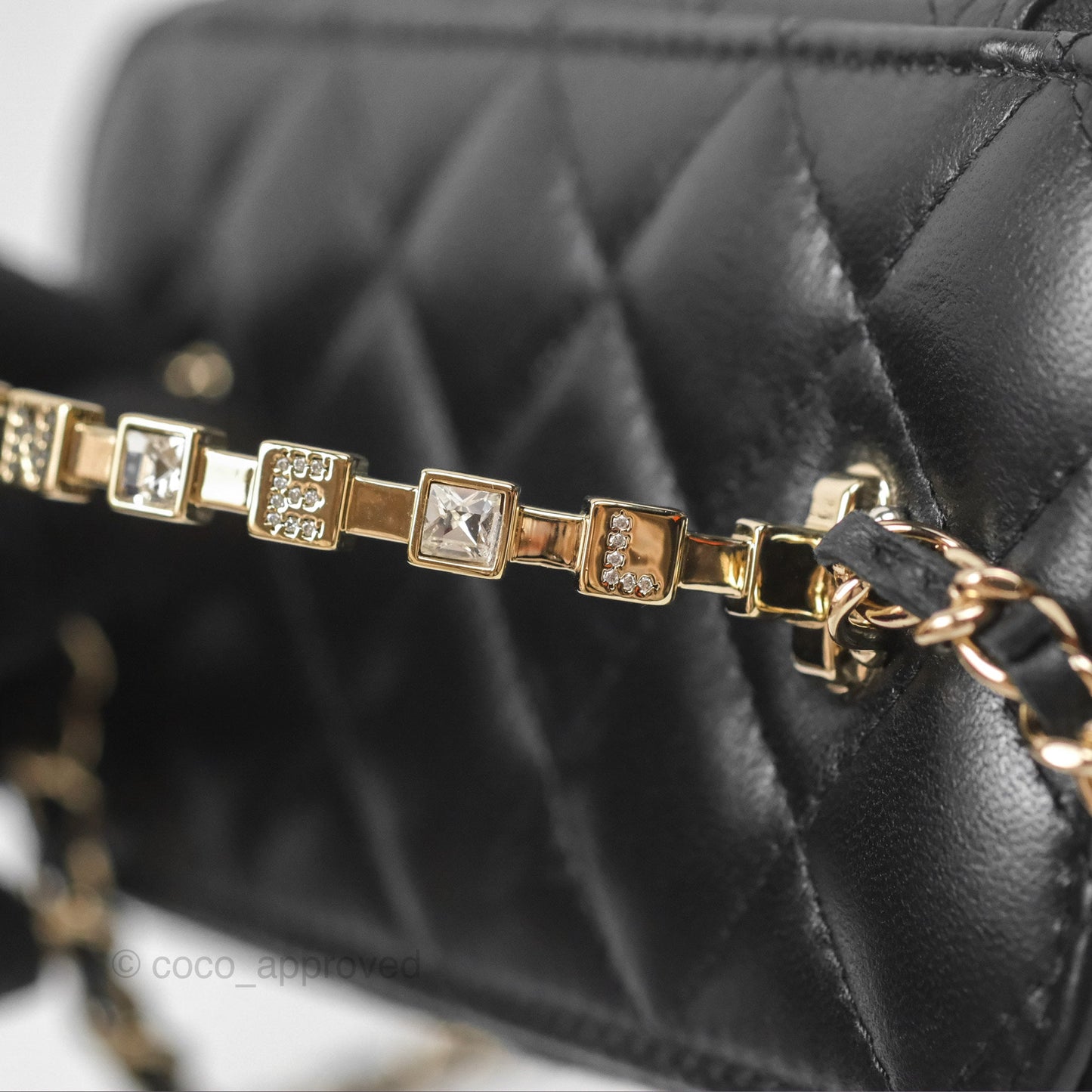 Chanel Vanity Rectangular Top Handle Black Lambskin Gold Hardware
