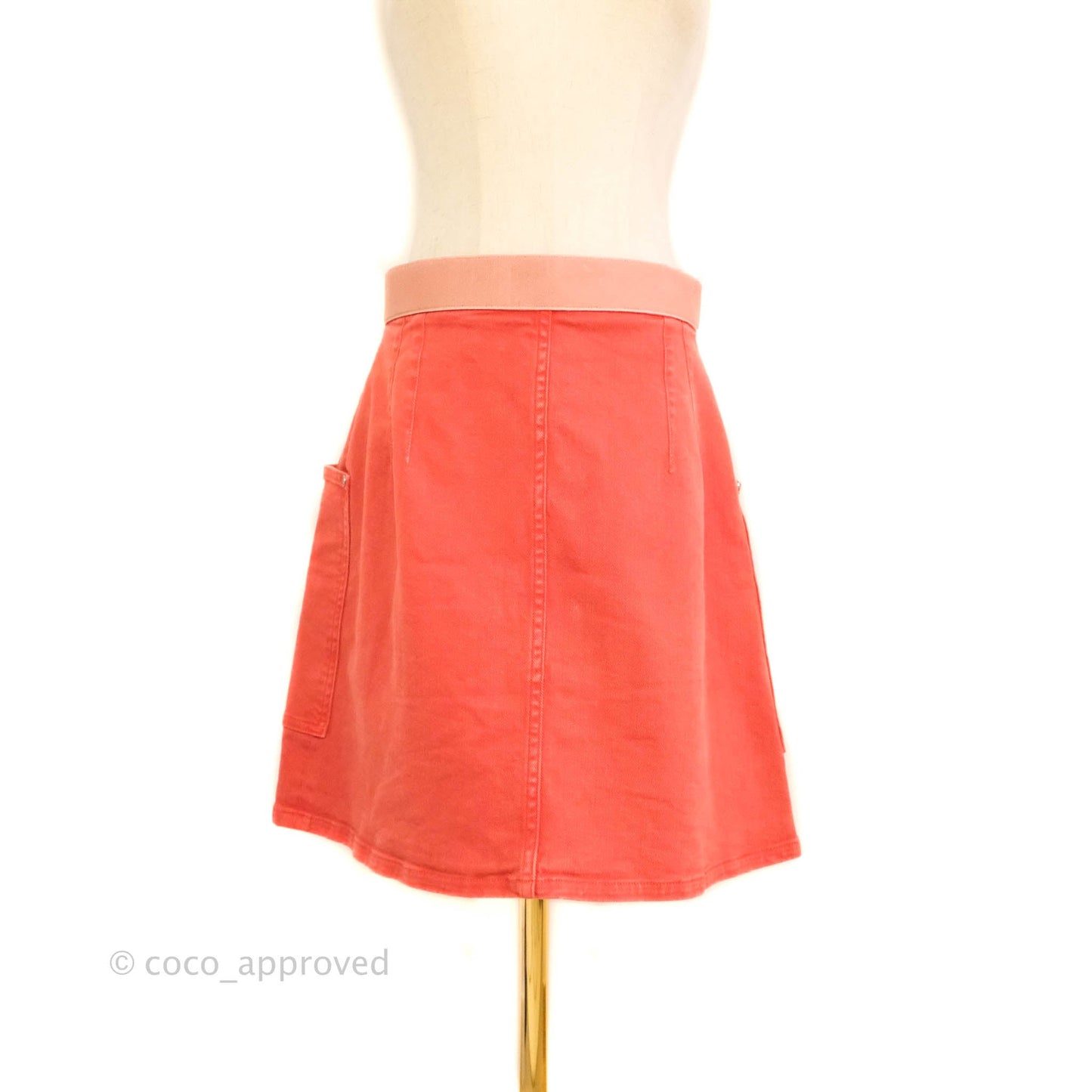 Chanel Denim Skirt Coral Size 40