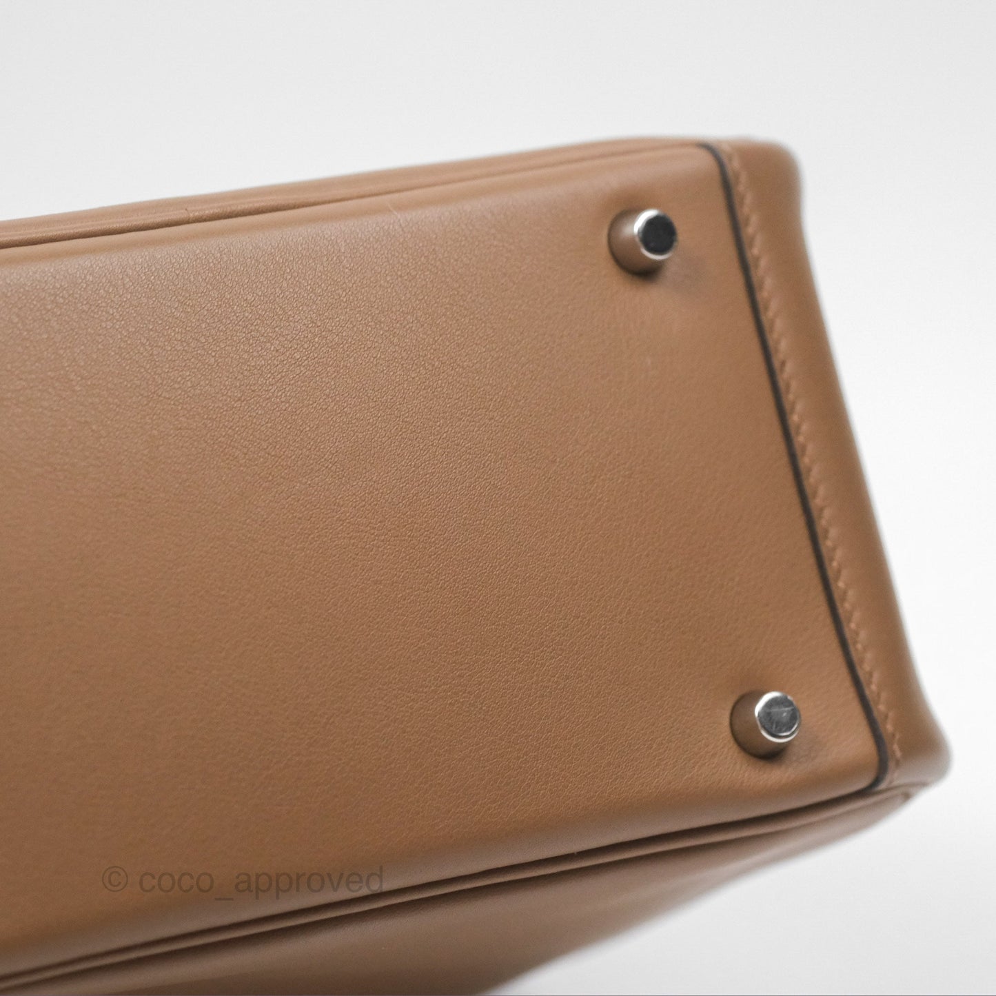 Hermès Mini Lindy 20 Verso Swift Alezan 3G / Biscuit 48 Palladium Hardware