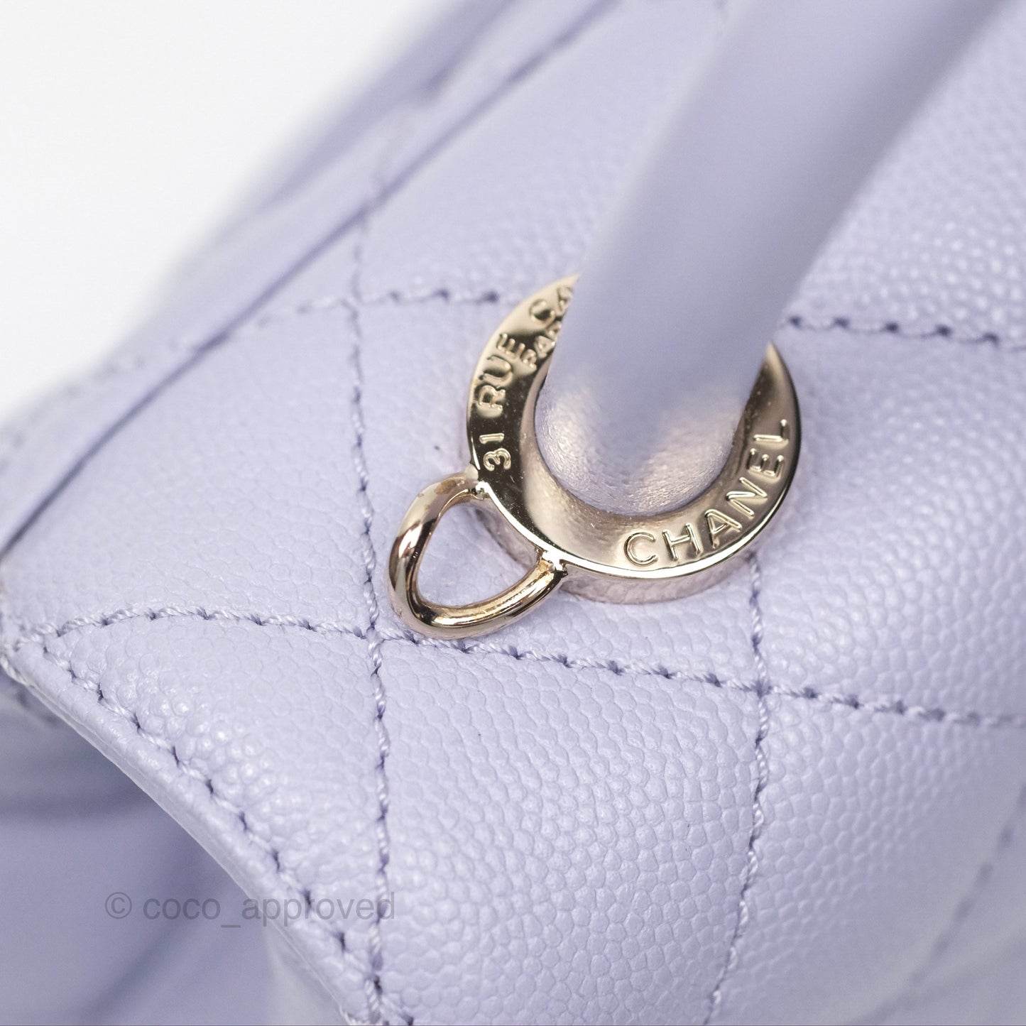 Chanel Mini Coco Handle Lilac Caviar Gold Hardware