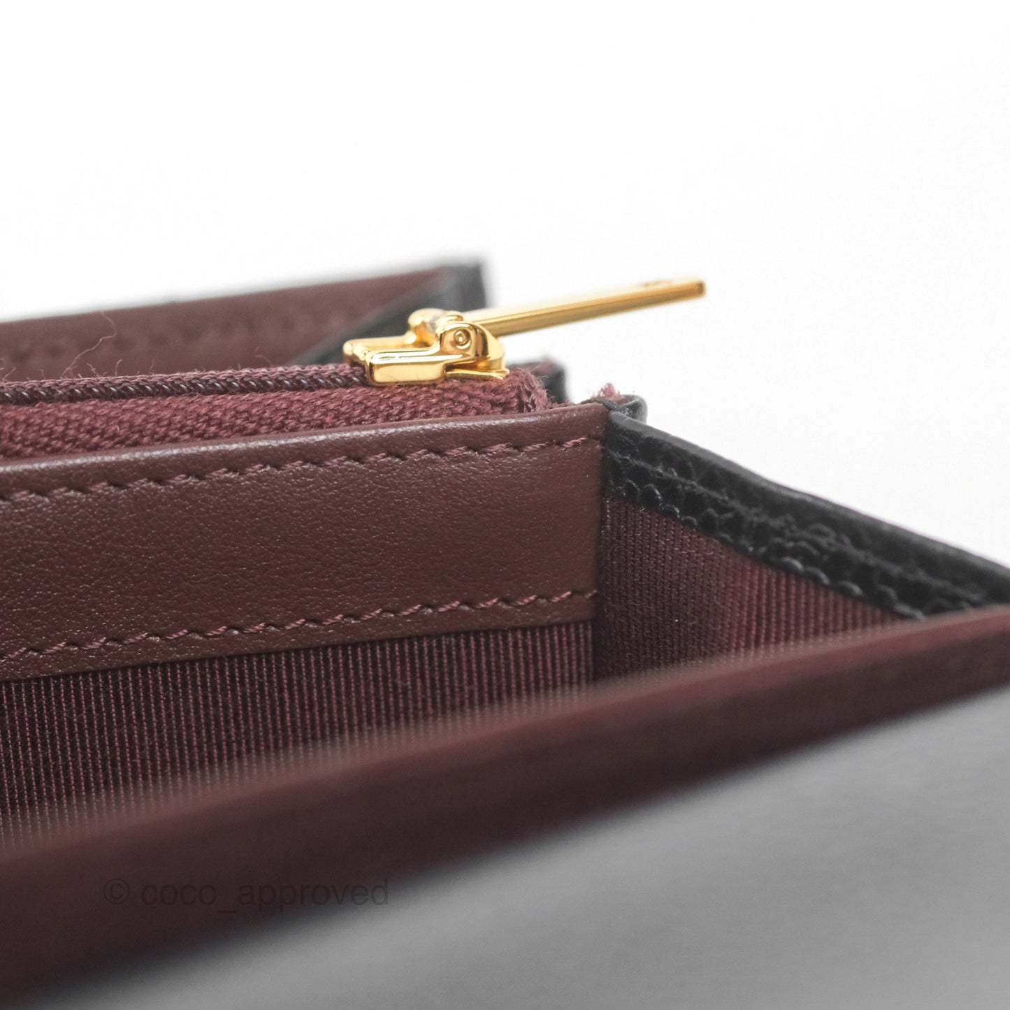 Chanel Quilted Classic Zip Long Wallet Black Caviar Gold Hardware