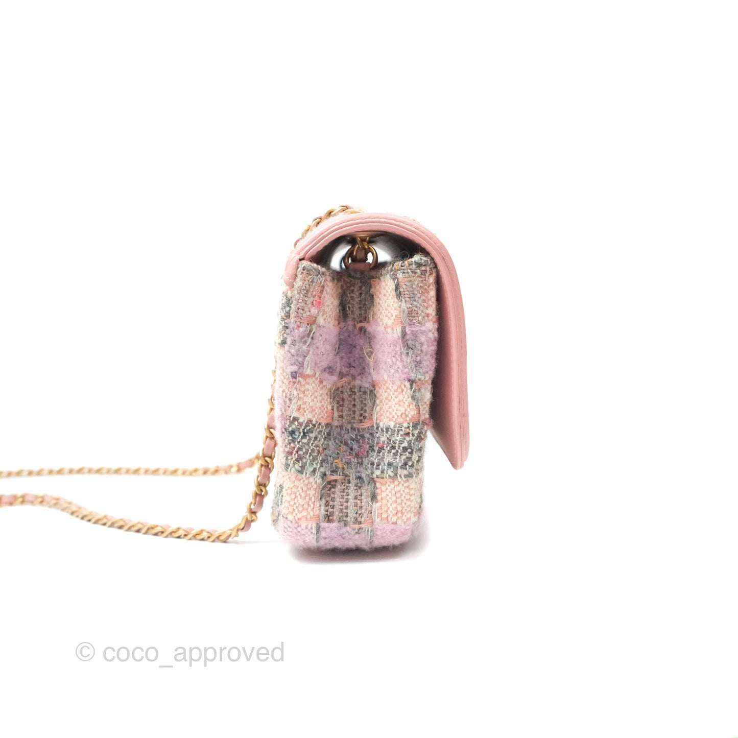 Chanel Small CC Filigree Flap Pink Tweed