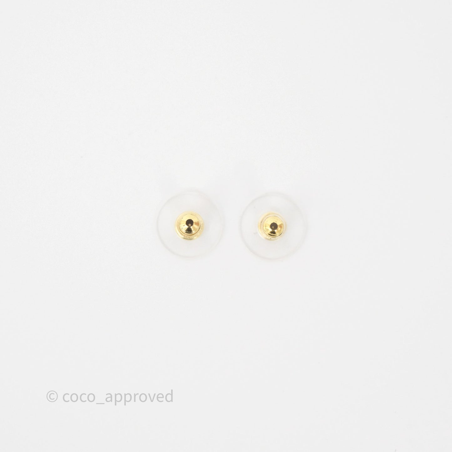Chanel CC Crystals Square Earrings Gold Tone 23B