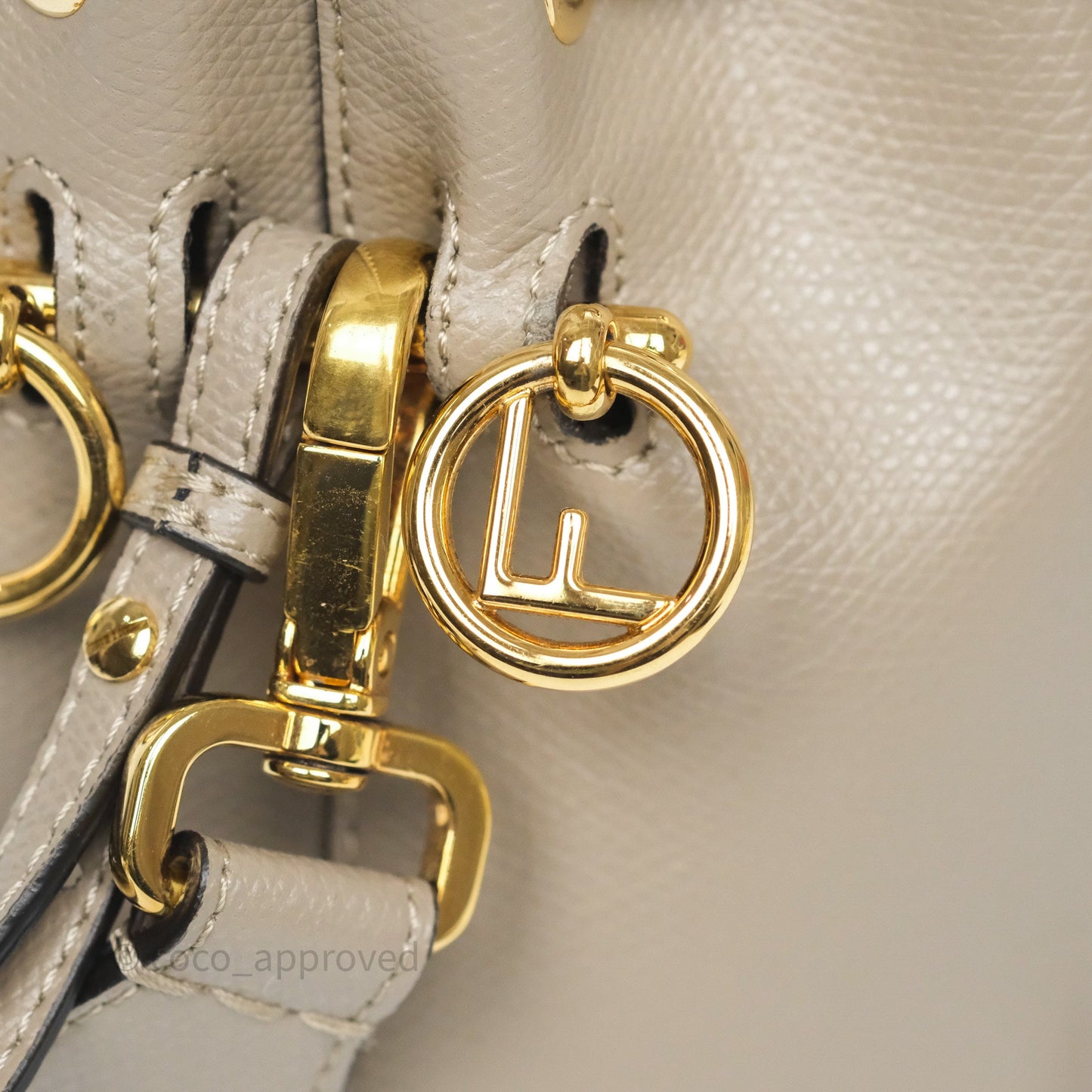 Fendi Mini Mon Tresor Bucket Bag Tortora Grained Calfskin