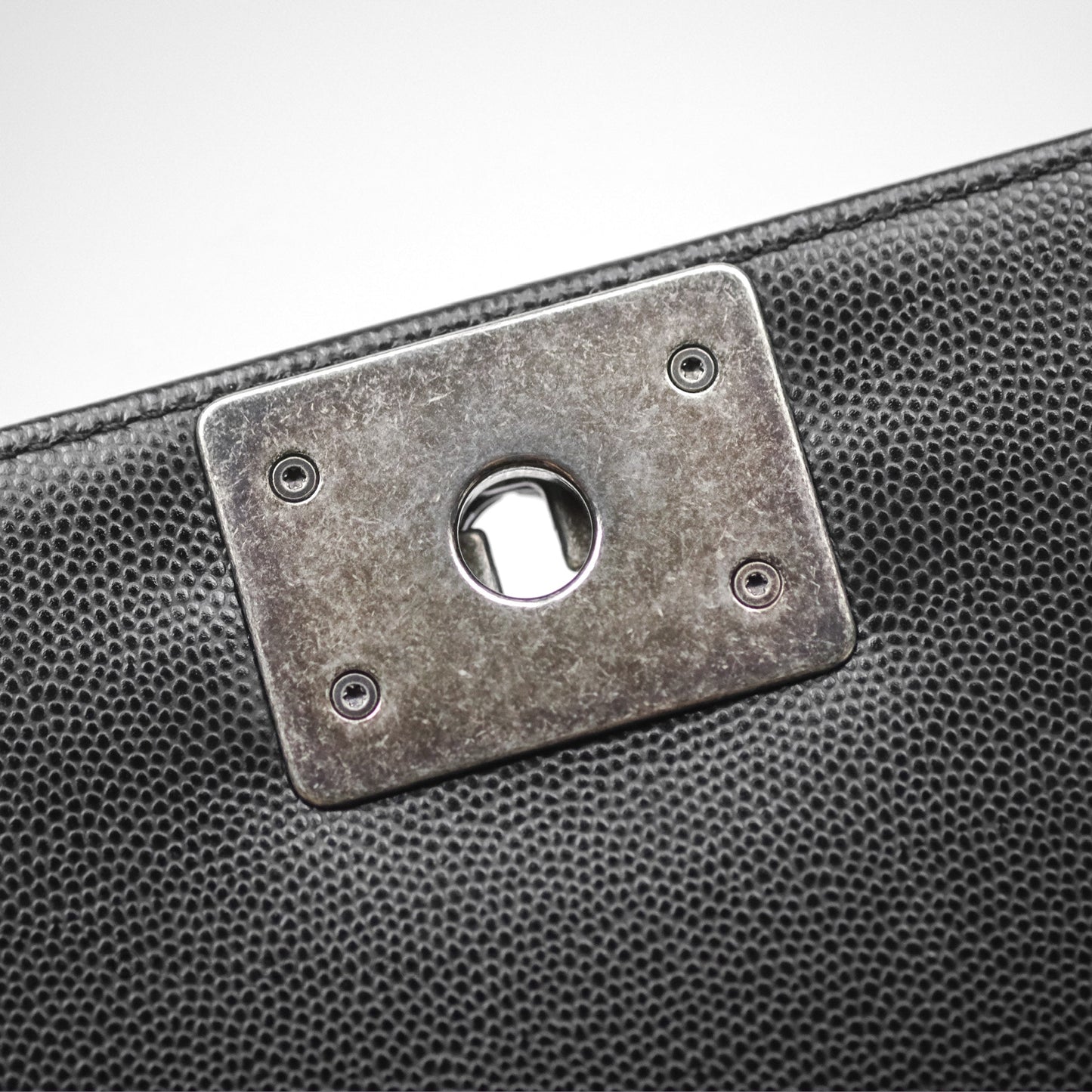 Chanel Medium Boy Quilted Black Caviar Ruthenium Hardware