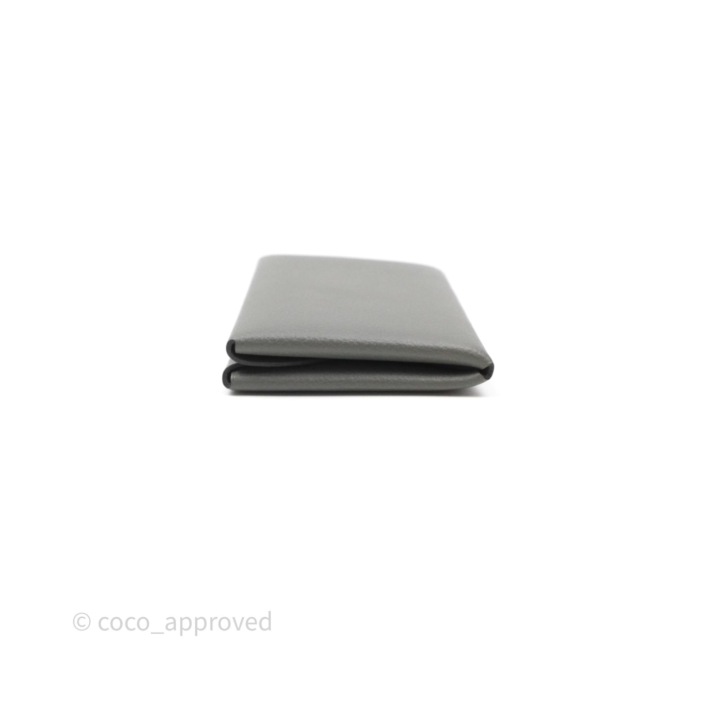Hermès Calvi Duo Compact Card Holder Gris Meyer 0L Evercolor Palladium Hardware