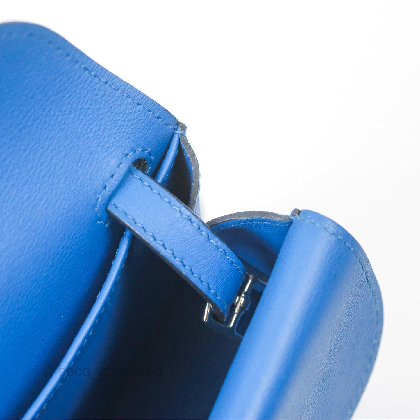 Hermès Halzan 22 Mini Bleu Zellige Swift Palladium Hardware
