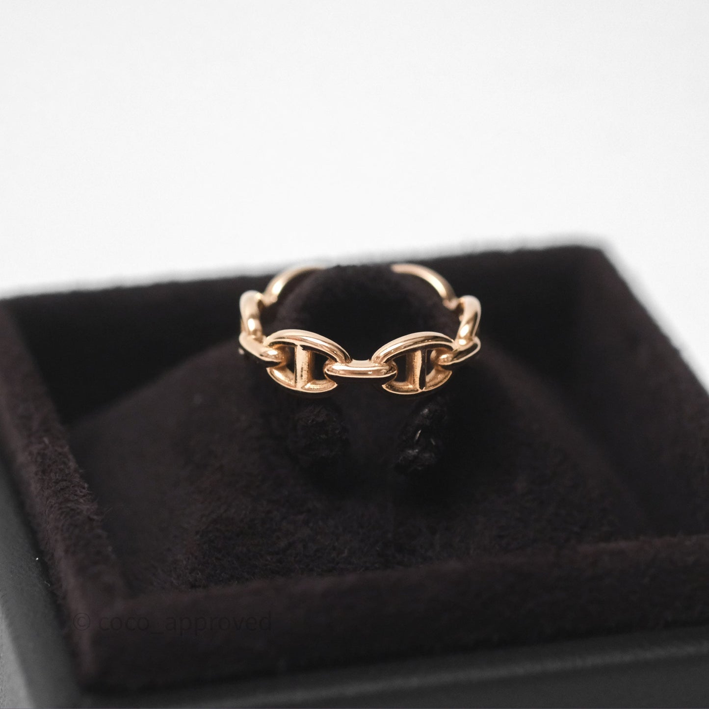 Hermès Chaine d'Ancre Enchainee Band Ring PM Rose Gold 53