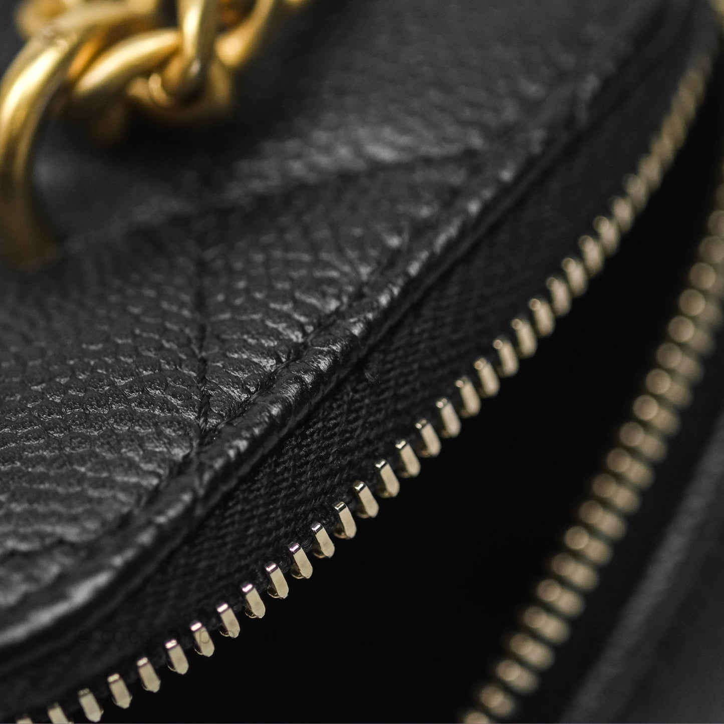 Chanel Vanity with Heart Adjustable Chain Black Caviar Aged Gold Hardware