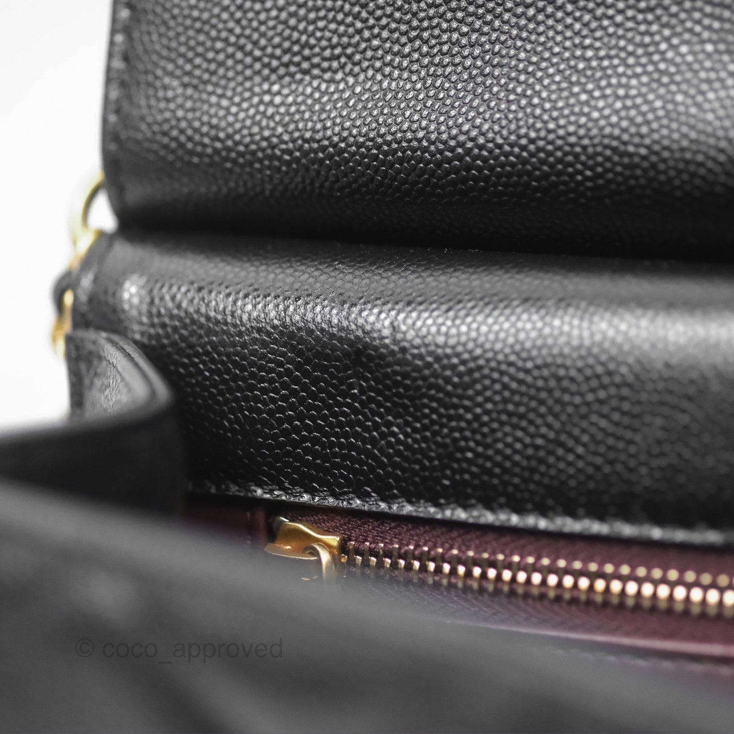 Chanel Chain Flap Bag Black Caviar Aged Gold Hardware 23A