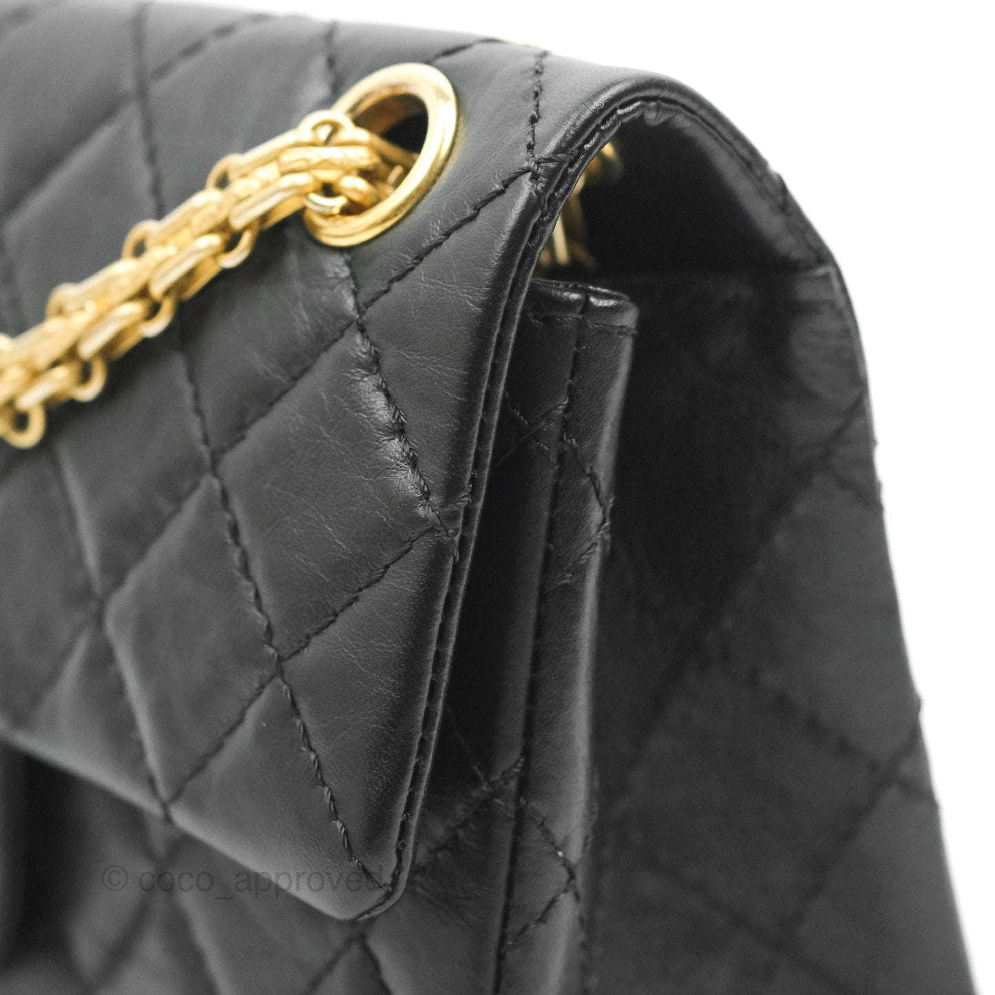 Chanel Mini Reissue 224 Black Aged Calfskin Gold Hardware
