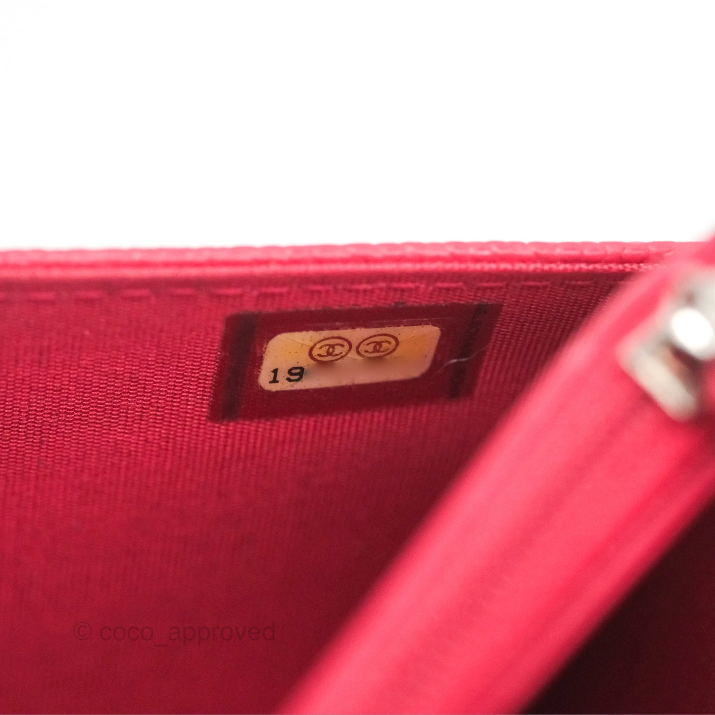 Chanel CC Wallet On Chain WOC Dark Pink Caviar Silver Hardware