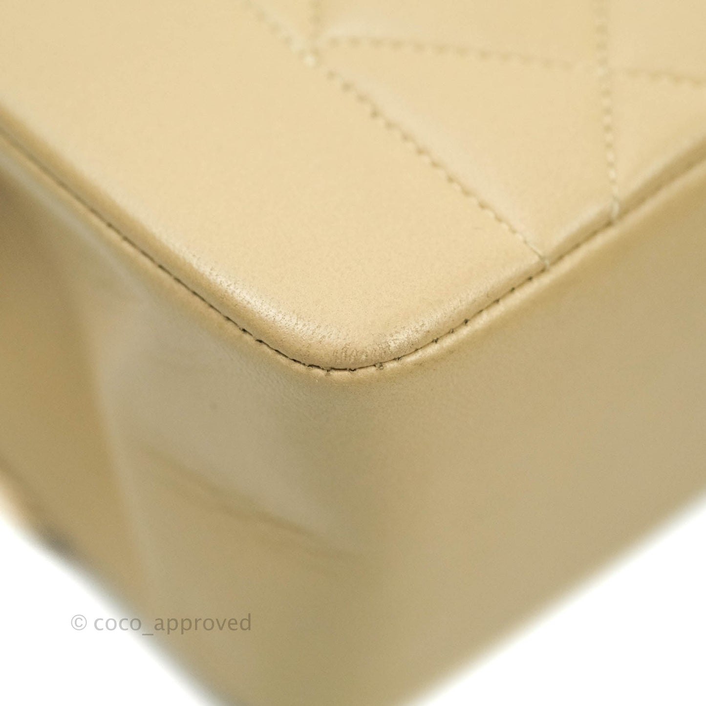 Chanel Vintage Small Quilted Classic Diana Flap Bag Beige Lambskin 24K Gold Hardware