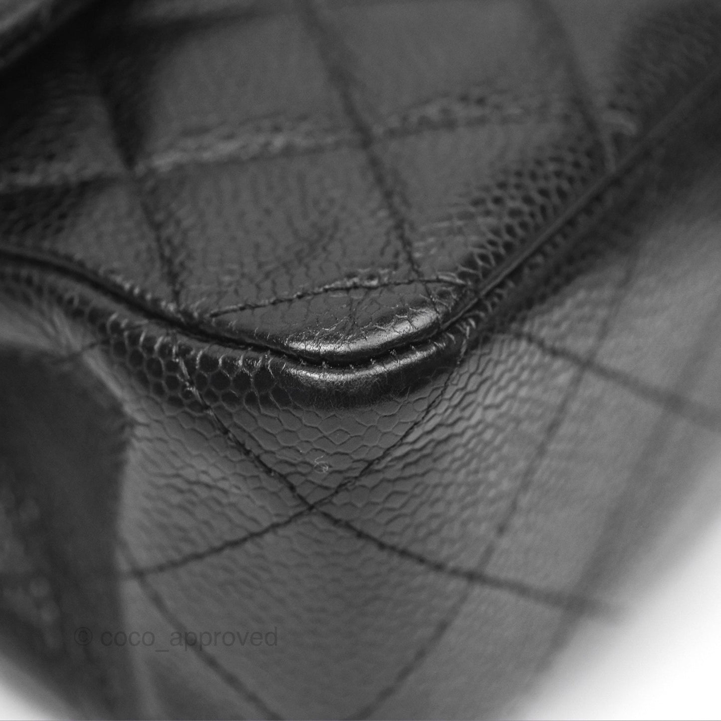 Chanel Classic M/L Medium Flap Quilted Black Caviar Silver Hardware