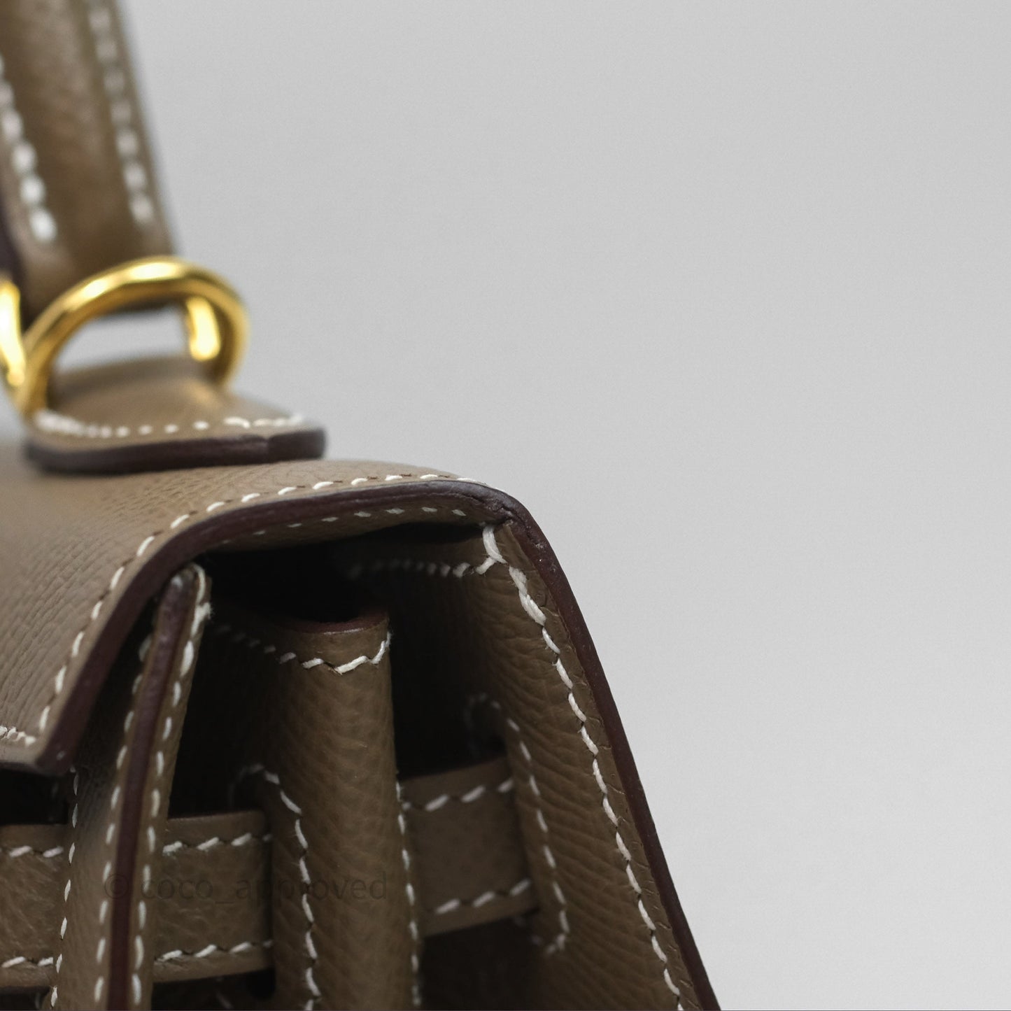 Hermès Kelly 25 Sellier Etoupe Epsom Gold Hardware