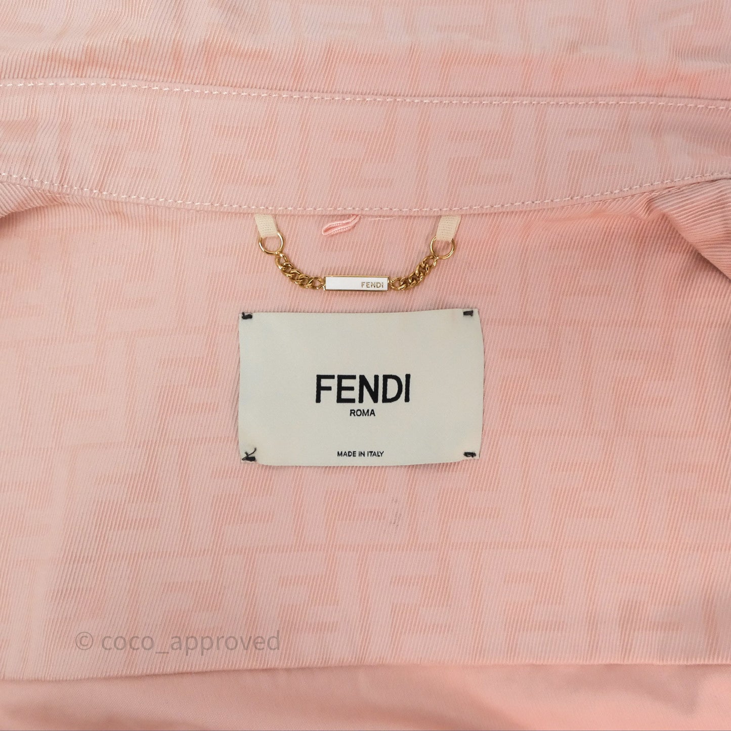 Fendi Denim FF Belted Jacket Pink