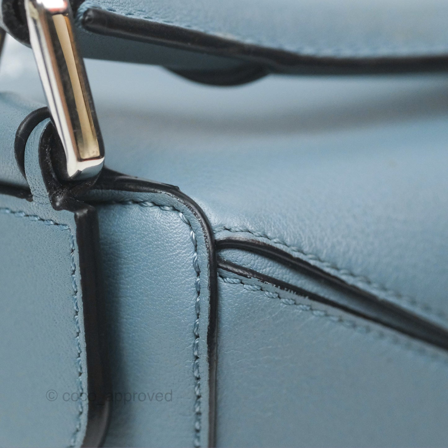 Loewe Small Puzzle Bag Stone Blue Calfskin